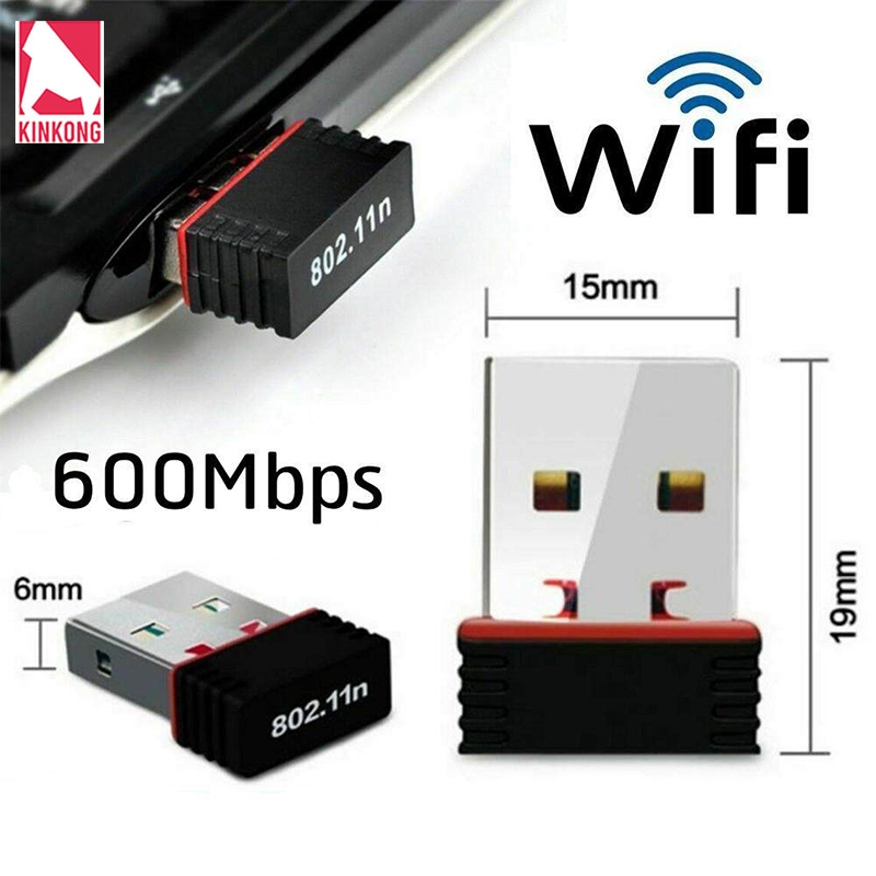 Kinkong 600Mbps Mini Wifi USB 2.0 ขนาดเล็กกระทัดรัด Wireless Mini Wifi Adapter 802.11N