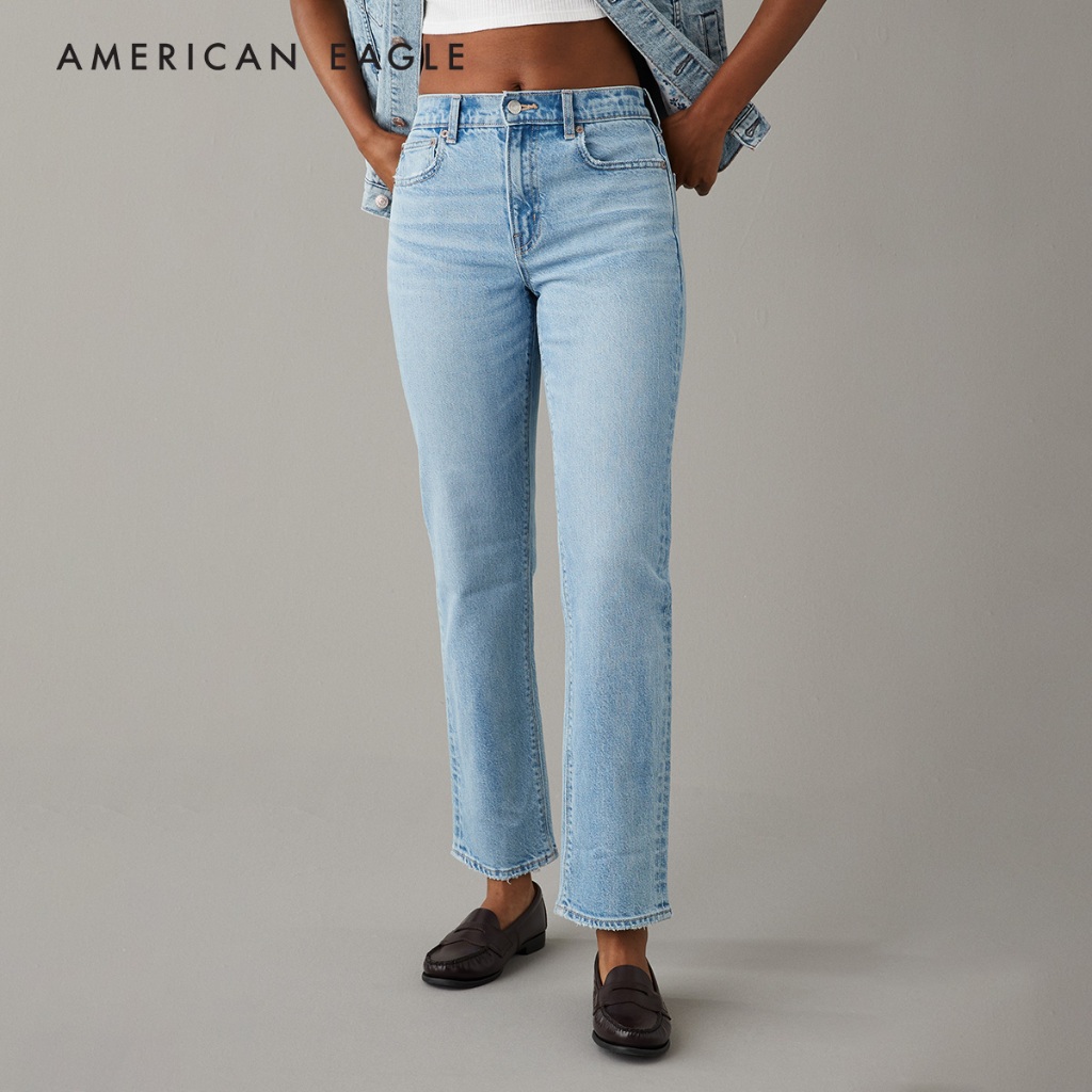 American Eagle Stretch Ankle Straight Jean กางเกง ยีนส์ ผู้หญิง แองเคิล สเตรท เอวสูง (WSV 043-4873-414)