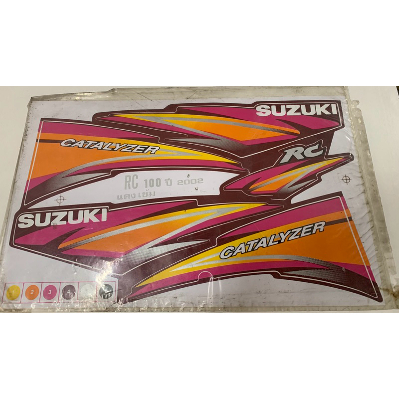ชุดสติกเกอร์ Suzuki RC100 สีแดงเข้ม ปี2002