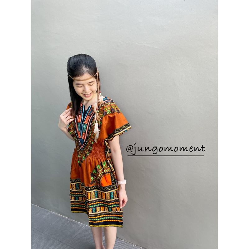 เดรสยาวสไตล์โบฮีเมี่ยน คลุมเข่า (jungodress)