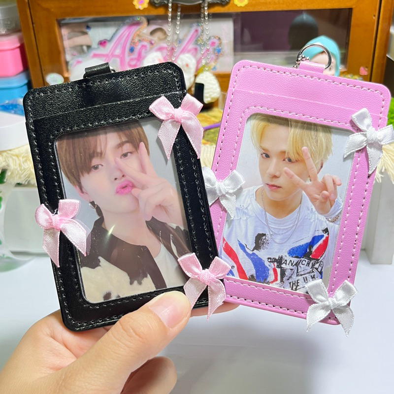 ที่ใส่บัตรน่ารักๆ ใส่บัตรได้ หน้า-หลัง ใส่คีย์การ์ดสแกนได้ พร้อมโซ่ไข่ปลา