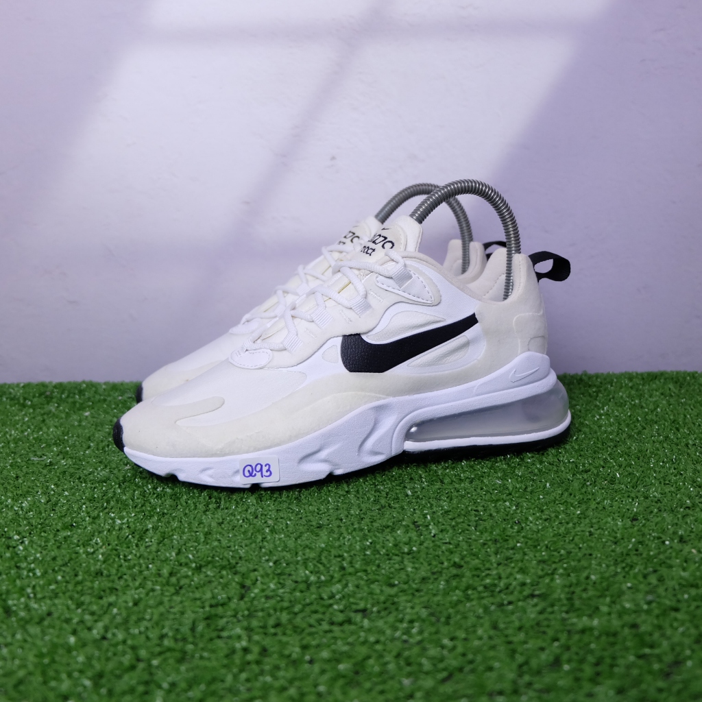 (36.5/23 cm) Nike Air Max 270 React White Black ไนกี้มือ2ของแท้💯 รองเท้าผ้าใบผู้หญิง