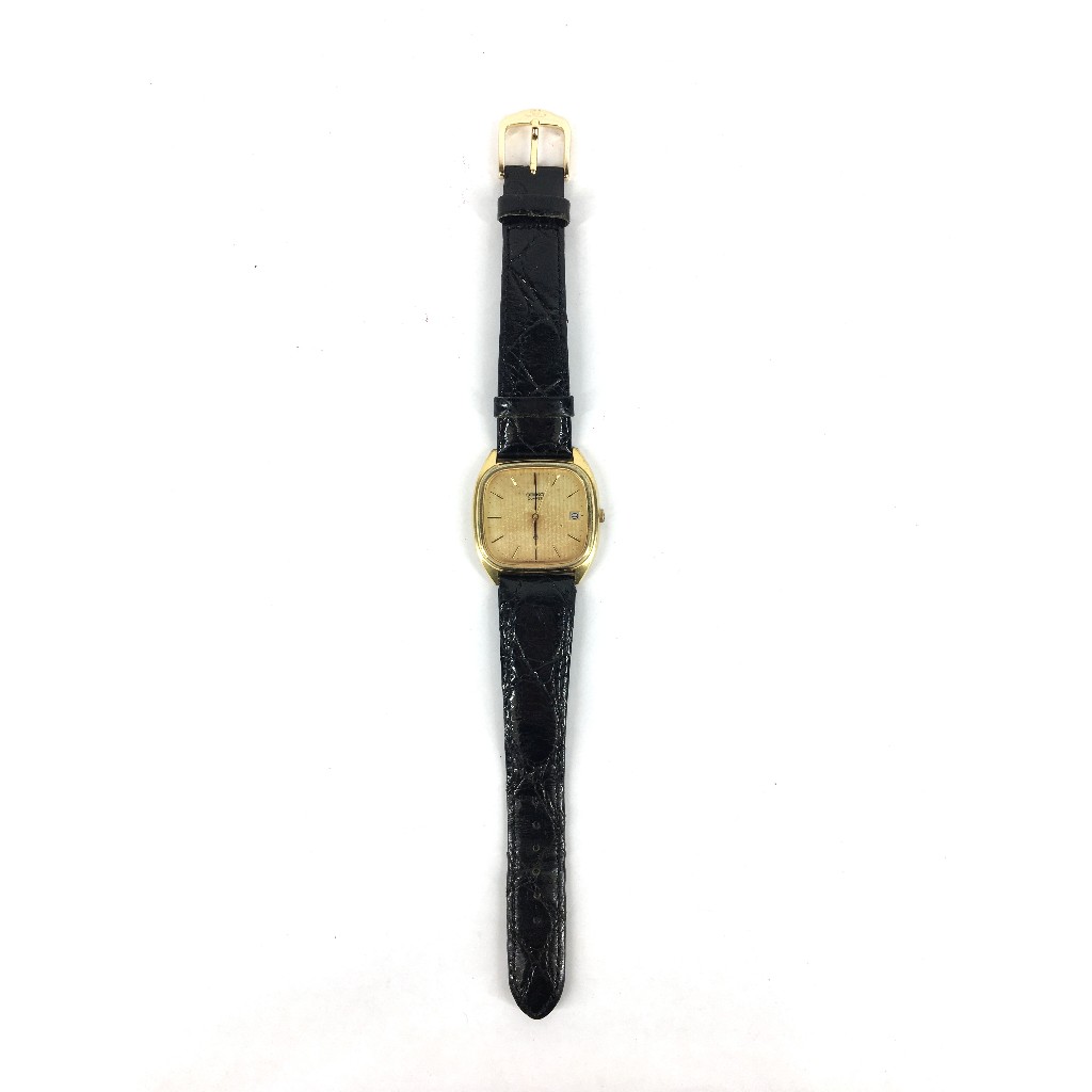 Seiko (เซโกะ) Seiko Quartz  นาฬิกาผู้ชายสายหนัง ตัวเรือนสีทอง S171334.03