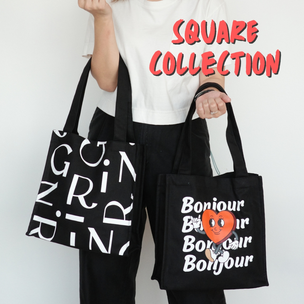 กระเป๋าผ้า Tote Bag, SQUARE Collection