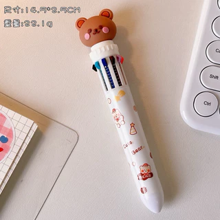 ปากกาลูกลื่น รุ่นหมีเทดดี้ มี10สีใน1ด้าม 0.5mm.