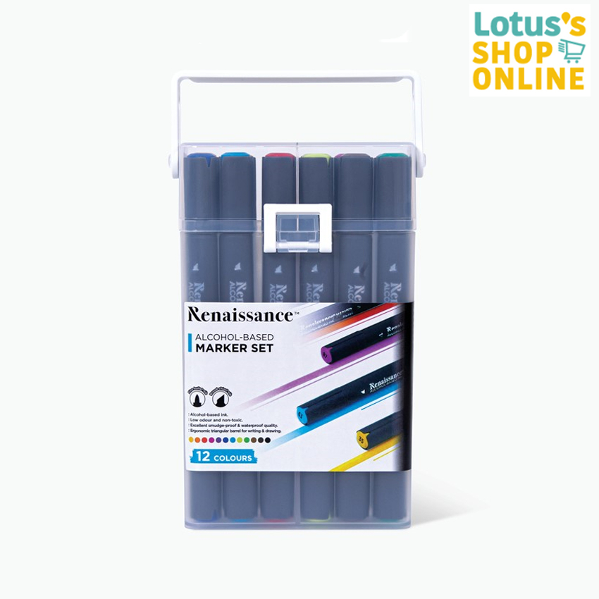 เรนาซองซ์ ชุดมาร์กเกอร์ 12 สี ในกล่อง PP BOX RENAISSANCE MARKER STANDARD SET 12 COLORS PP BOX