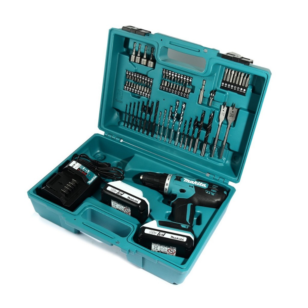 MAKITA สว่านไขควงไร้สาย 18V DF488D005 BL1815Gx2+DC18WAx1 อุปกรณ์ 74 ชิ้น