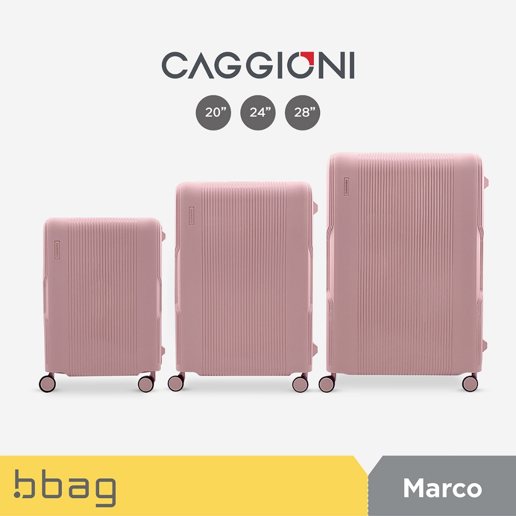 CAGGIONI กระเป๋าเดินทางแบบโครง รุ่นมาโคร C22011 - สีชมพูอ่อน