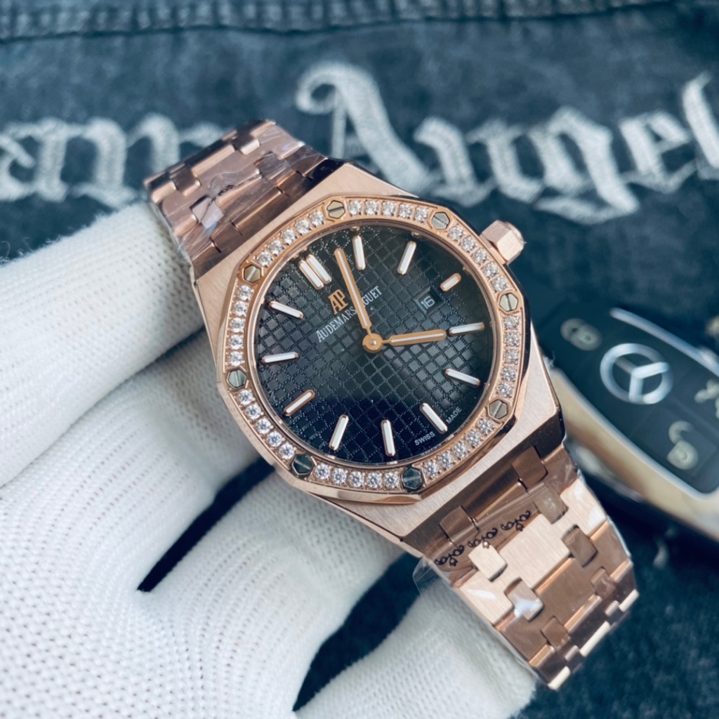 AP Royal Oak นาฬิกาข้อมือผู้หญิง สายเหล็ก 33mm