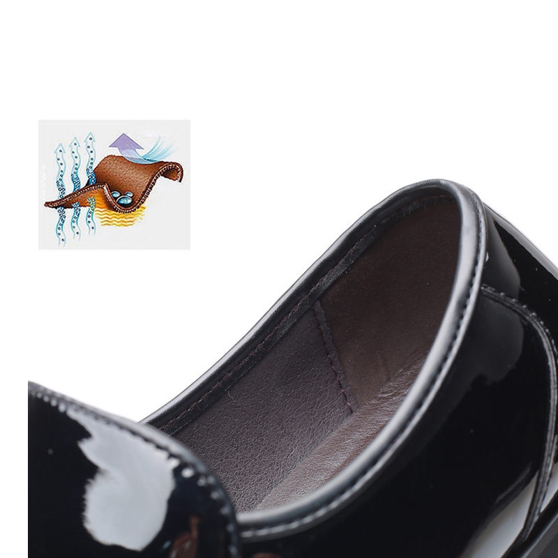 รองเท้าหนังผู้ชาย ฤดูใบไม้ผลิและฤดูใบไม้ร่วง สไตล์ธุรกิจอย่างเป็นทางการ นิ้วเท้าชี้และส้นกลาง - รูปที่ 7