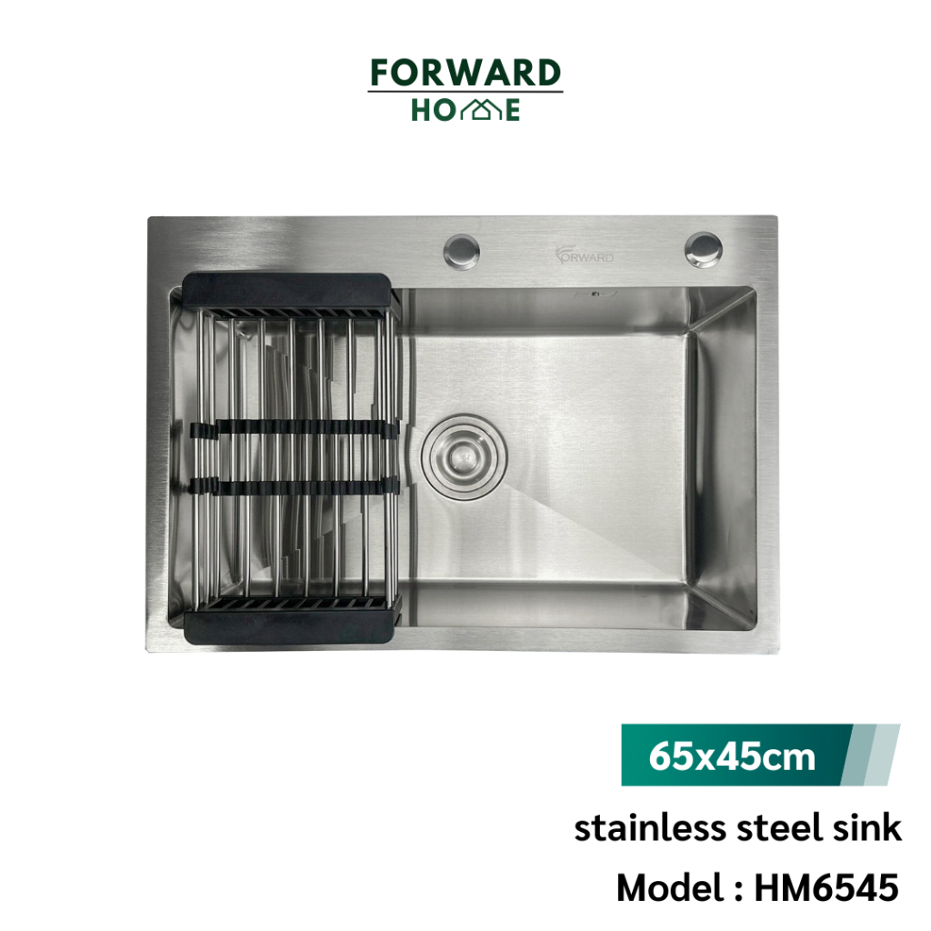 Forward ซิงค์ล้างจาน อ่างล้างจาน 1หลุม วัสดุสแตนเลส ขนาด65x45ซม stainless steel sink รุ่น HM6545