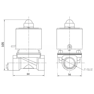 โซลินอยด์วาล์ว ทองเหลือง4หุน 1/2นิ้ว AC220V แบบปกติปิด จ่ายไฟเปิด ( NC )