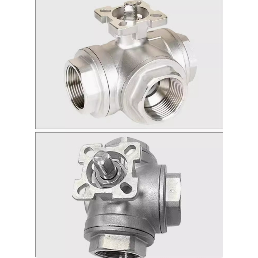 Q15F 3-Way แพลตฟอร์มสูงบอลวาล์ว Q14F เกลียววาล์วสแตนเลส T ประเภท L ประเภท ''1/4''-2'' นิ้ว