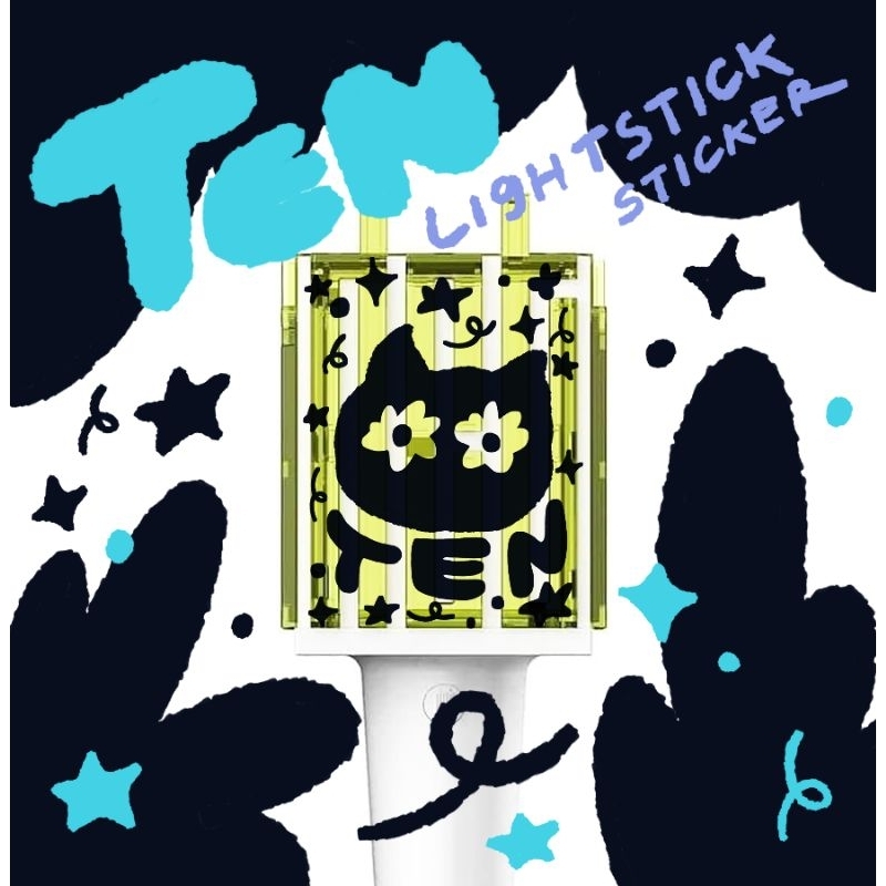 สติกเกอร์ไดคัท ติดตกแต่งแท่งไฟ TEN NCT LIGHT STICK DECO STICKERS