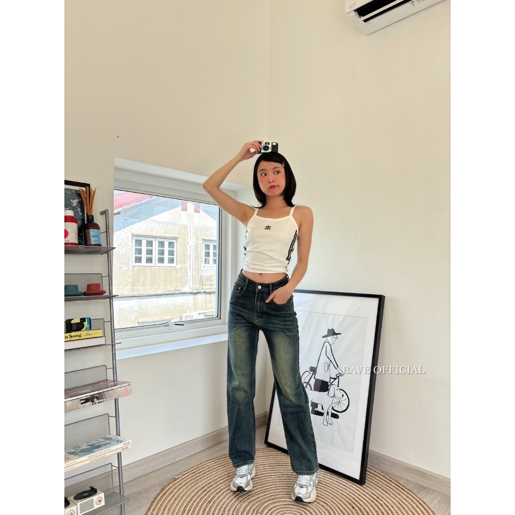 #Bave Jeans Code 85218 กางเกงยีนส์ทรงกระบอกขาตรง ทรงเป๊ะมาก