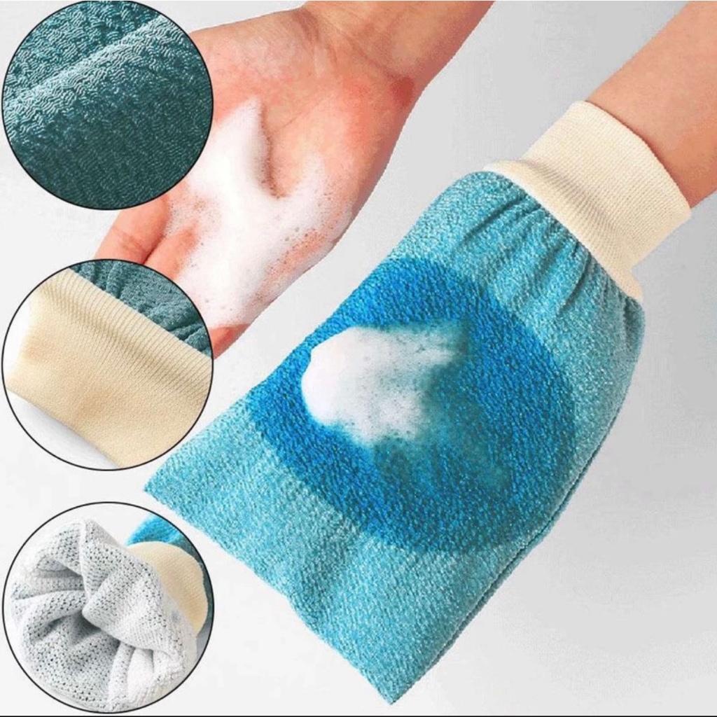 ถุงมืออาบน้ำอุปกรณ์อาบน้ำ อาบน้ำ ผลัดเซลล์ผิวที่ตายแล้ว bath gloves