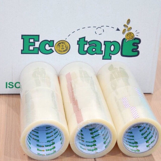 (แพค 3/6ม้วน)Eco Tape เทปใส 2 นิ้ว x 100 หลา Cl 40mic# 48mm Eco Tape 100yard เทปกาวใส สก๊อตเทป เทปปิ