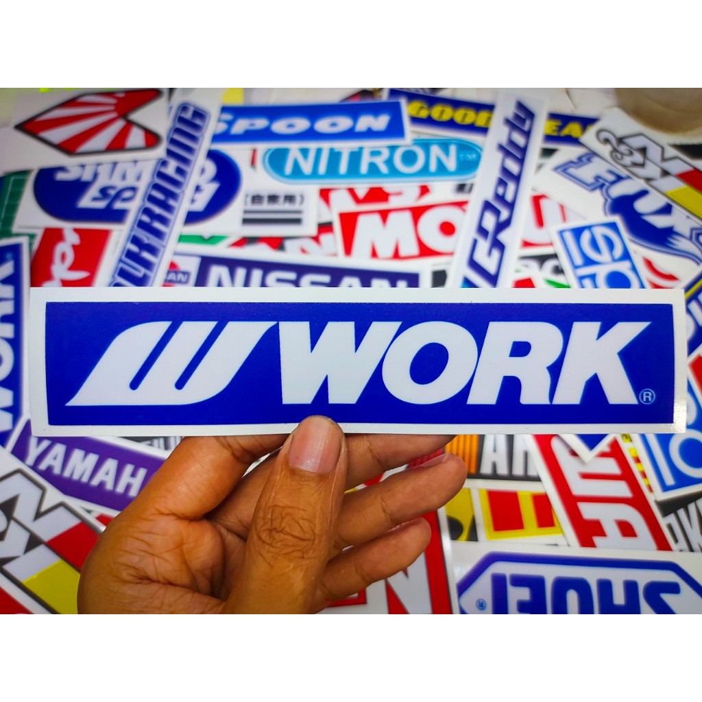 สติ๊กเกอร์ติดรถ W WORK เคลือบกันรอย กันน้ำ เกรด 2 ปี ขนาด 17x3.5 เซนติเมตร l W WORK Sticker