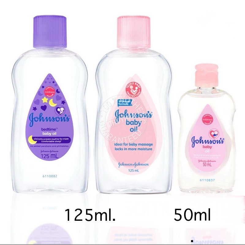 จอห์นสัน เบบี้ ออยล์ ออยบำรุงผิว ทาผิวเด็ก สีม่วง / สีชมพู Johnson’s Baby Oil / Bedtime Baby Oil 50/125 ml.