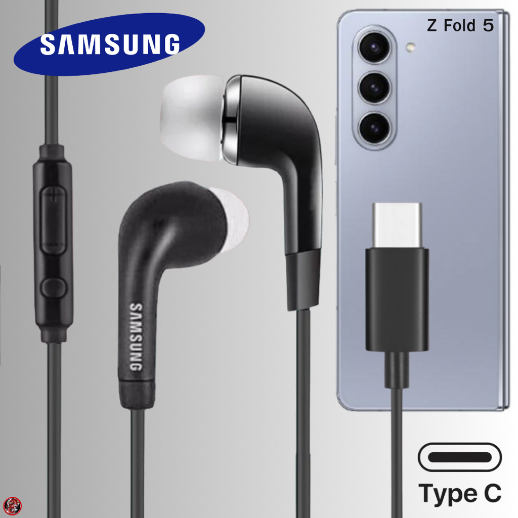 สมอลทอล์ค หูฟัง Samsung Type-C แท้ In-ear ซัมซุง Z Fold 5 ไทป์ซี อินเอียร์ สีดำ เสียงดี เบสนุ่ม ปรับระดับเสียง