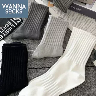 ส่งจากไทย!! ถุงเท้ากีฬา Sport Man สีพื้น ข้อกลาง ถุงเท้าสตรีท ทำจากผ้าฝ้าย A37
