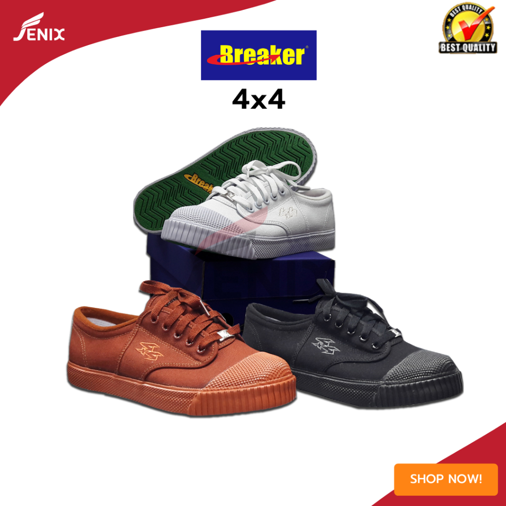 รองเท้า Breaker 4X4 มีไซส์ 31-45 สีน้ำตาล สีดำ และสีขาว รองเท้านักเรียน