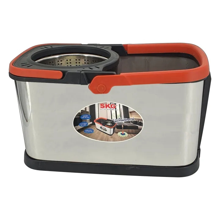 SKG ชุดไม้ถูพื้น ถังสแตนเลส/ถังปั่นแห้งสแตนเลส รุ่น SK-6633 - รูปที่ 5