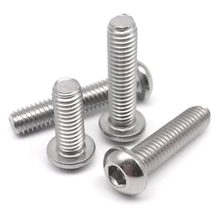 สกรู หัวจมกลม สแตนเลส เกลียวมิลตลอด M5 ISO7380 Button Head Hexagon Socket SUS 304