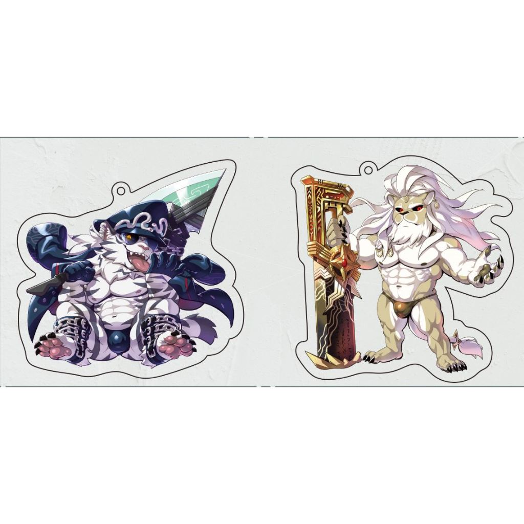 (สินค้ามือหนึ่ง) พวงกุญแจการ์ตูน ประเภท Kemono / Furry (Dislyte) - JinQiu & Javid Acrylic Keychain