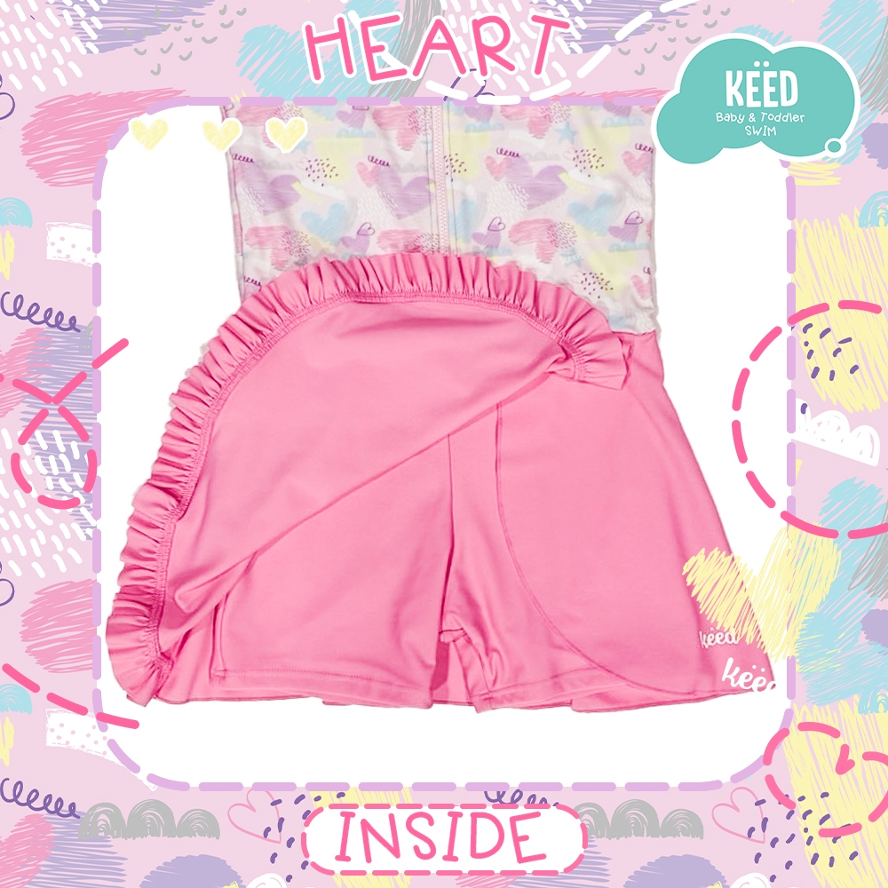 KEED بدلة سباحة بنات بتنورة Heart — صورة 6