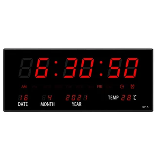 นาฬิกาดิจิตอล LED รุ่นJH-3615 แขวนติดผนัง Number ClockLED ขนาด 36x15x3CM พร้อมส่งฟรีหัวชาทและอะแดปเตอร์