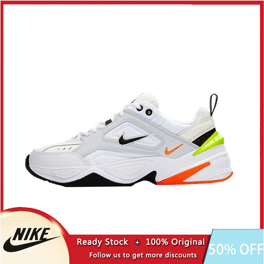 【100%ของแท้】 Nike M2K Tekno  Sports shoes สีขาว รองเท้าผ้าใบสำหรับผู้ชาย และผู้หญิ