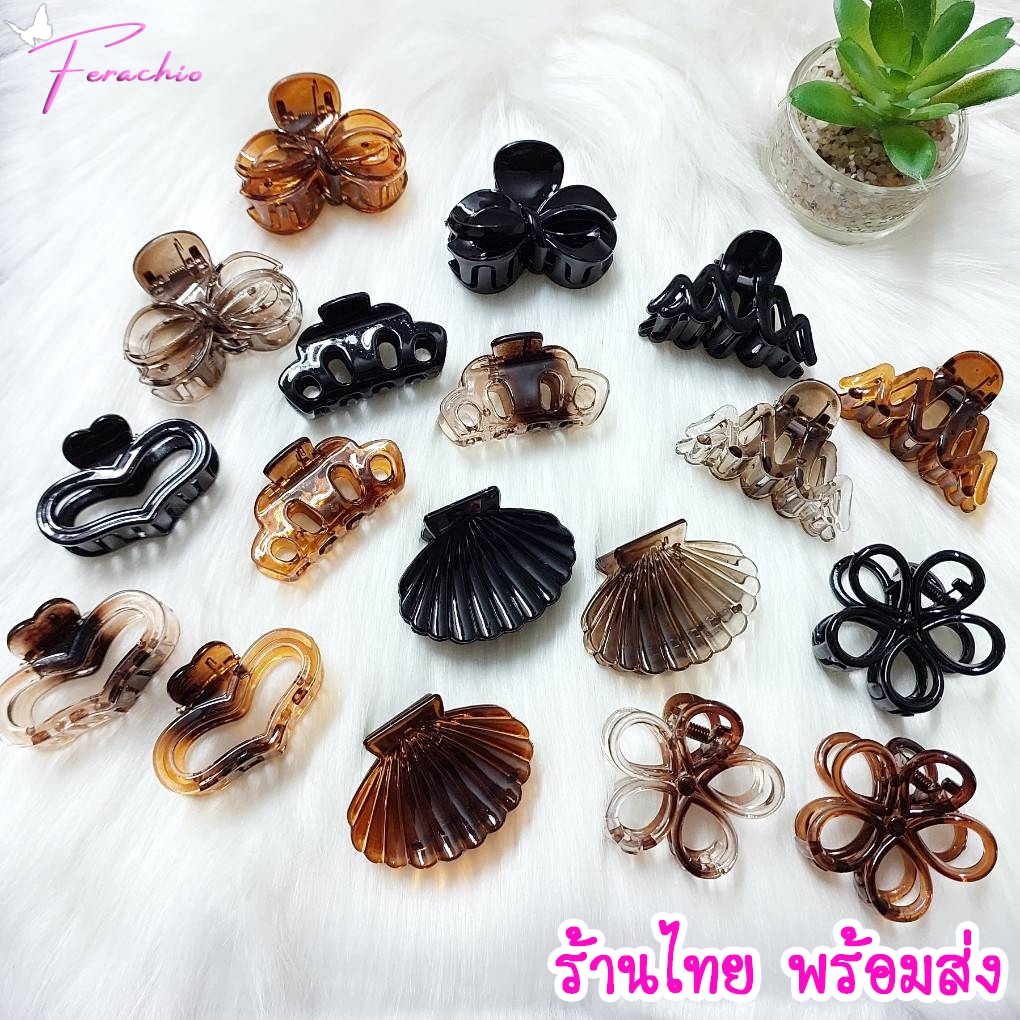 พร้อมส่ง ร้านไทย กิ๊บ กิ๊บหนีบผมครึ่งหัว สไตล์เกาหลี ลายหยัก โบว์ หัวใจ สีใส ทึบ หนีบแน่น แข็งแรง