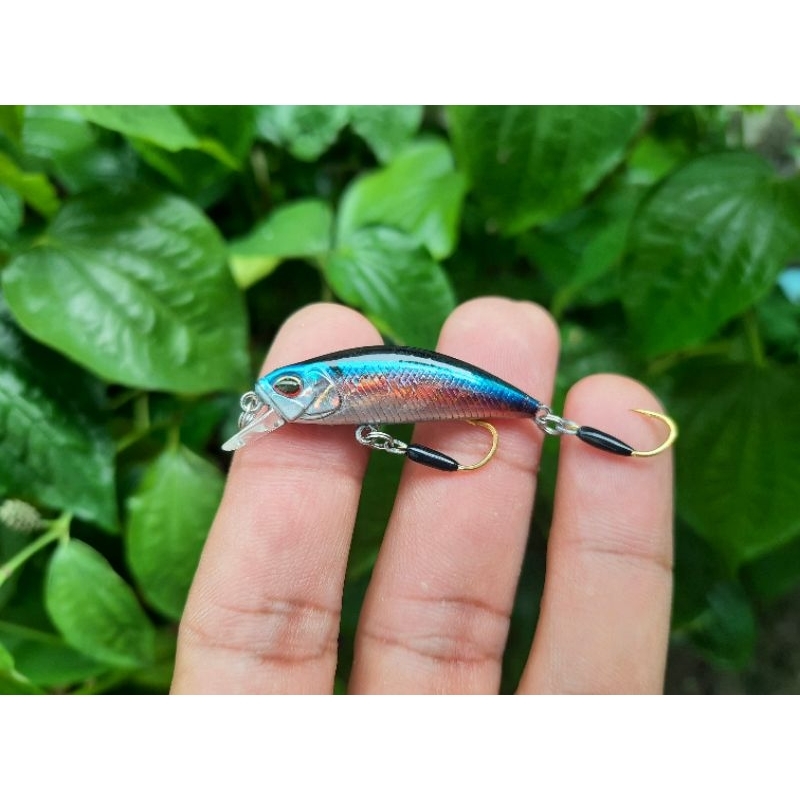 เหยื่อซิ้งกิ้งตกปลากระสูบ3.8cm3gพร้อมตัวเบ็ดsingle hook#6