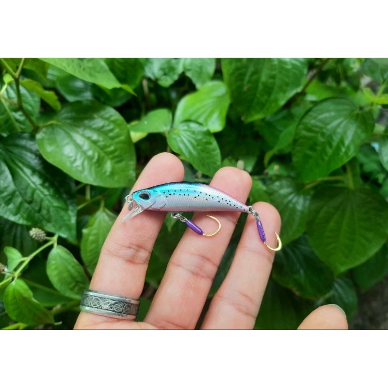 เหยื่อปลอมตกปลากระสูบเคาะได้กรอได้ขนาด4.5cm4gพร้อมตัวเบ็ดซิงเกิ้ลฮุคเบอร์7