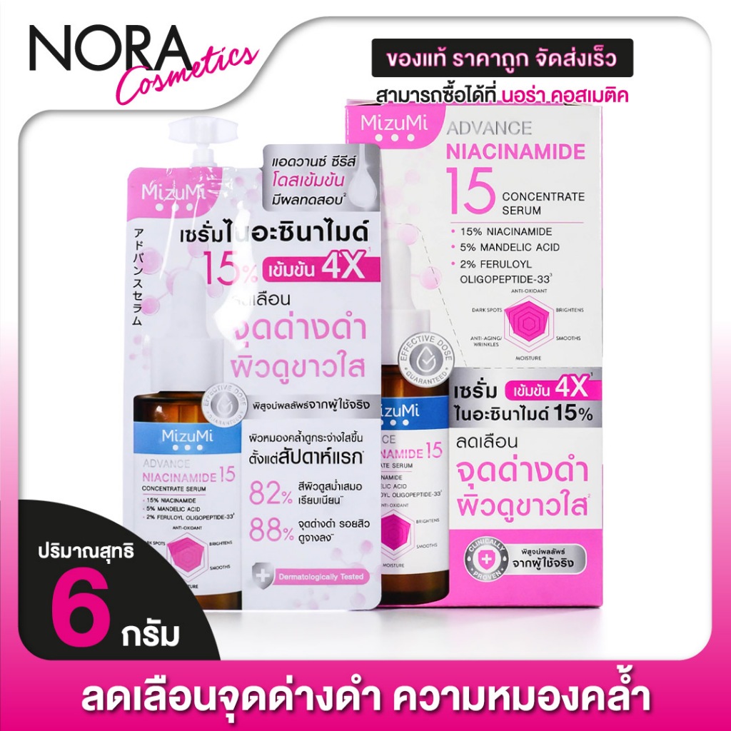 MizuMi Advance Niacinamide 15 Concentrate Serum 30ml มิซึมิ แอดวานซ์ ไนอะซินาไมด์ 15 คอนเซนเทรท เซรั่ม 30 มล.