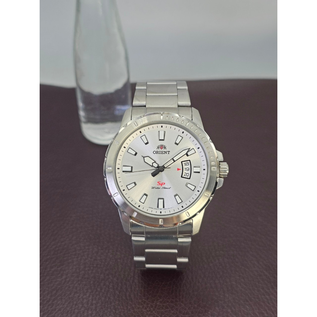 Orient Japan (นาฬิกาผู้ชาย) รหัส FUNE2006W0 ระบบควอตซ์ สแตนเลสแท้ หน้าปัดขาว กล่อง-ใบรับประกัน