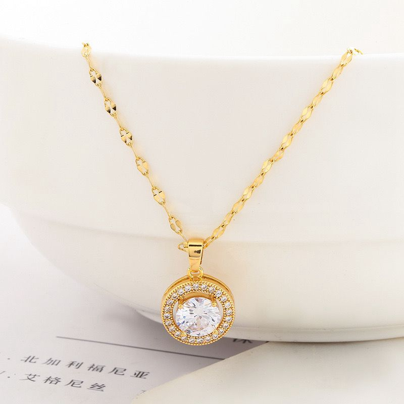 ULIKEสร้อยคอผู้หญิงตาข่ายสีแดงโซ่โซ่โซ่โซ่ไทเทเนียม