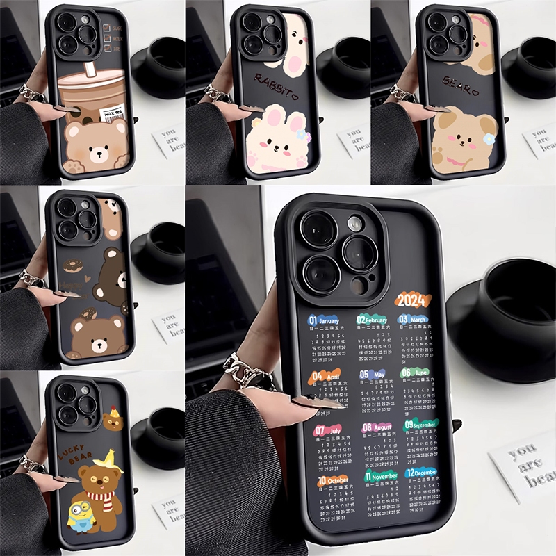 การ์ตูนลายน่ารักหมีแองเจิลอายส์สำหรับ Vivo Y15s Y15a Y17 Y11 Y12 เคสVIVO Y21 Y30g Y11s Y12s Y20a Y20i Y20s Y20 Y16 Y33S