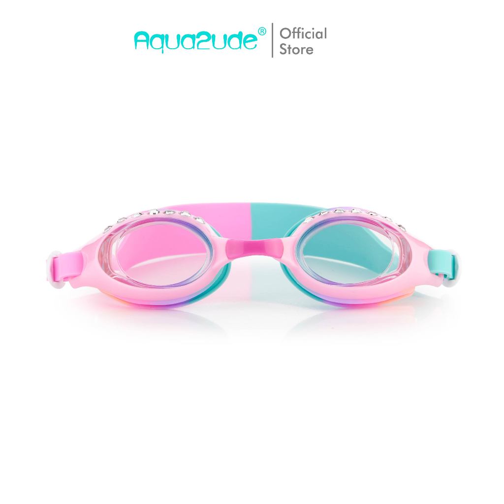 AQUA2UDE แว่นตาว่ายน้ำเด็กอัคควาทูด ยอดฮิตจากอเมริกาสำหรับเด็ก 3 ขวบขึ้นไป RHINESTONE PINK ใส่สบาย ของใช้เด็กน่ารัก