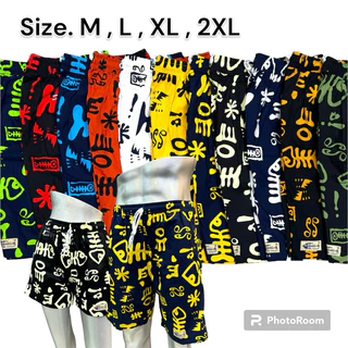 กางเกงขาสั้น ลายก้างปลา Kang-Pla (Size.M,L,XL.2XL) กางเกงก้างปลา