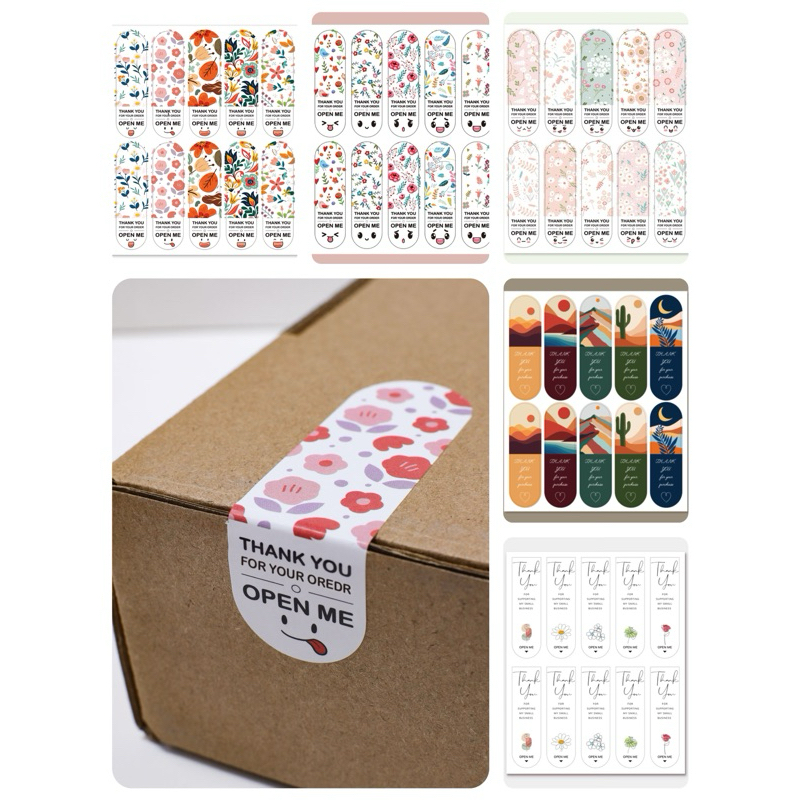 ❣️พร้อมส่ง❣️สติ๊กเกอร์ขอบคุณ Thank you stickers ขนาด 7*2 ซม.