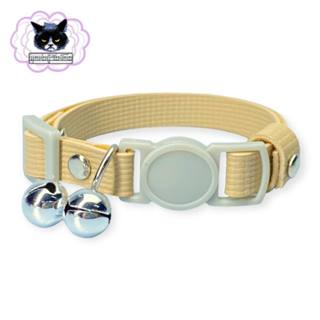 ปลอกคอแมว สายหนังน้ำตาลลายสาน ปรับสายได้ (6-10 นิ้ว) (7-12นิ…