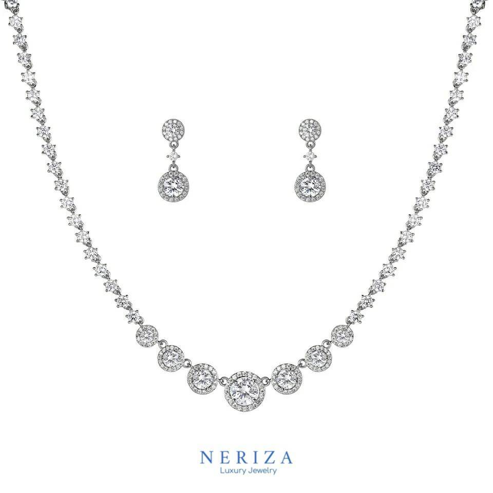Neriza Jewelry/เครื่องประดับเจ้าสาว สร้อยคอเพชรและต่างหูเพชรNSW069