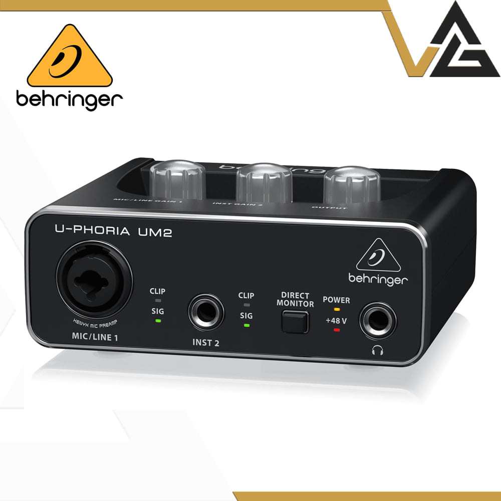 Behringer ออดิโออินเตอร์เฟส U-PHORIA UM-2 ขนาดกระทัดรัด 2 Input พร้อมกับ XENYX ปรีไมค์คุณภาพระดับสตู