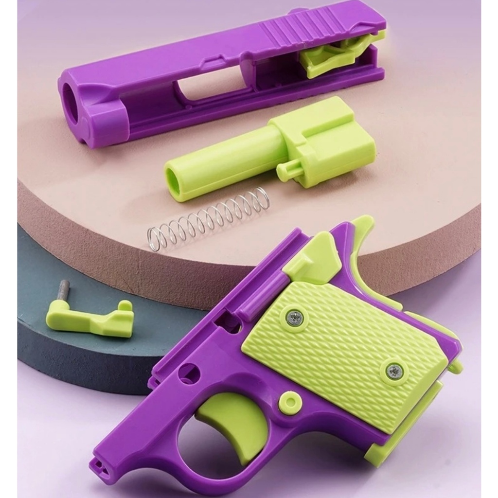 พร้อมส่ง ปืนของเล่นสำหรับเด็ก 3D  มีแค่เสียง ไม่เป็นอันตราย มีดแครอทของเล่น แบบยืดหดได้ สนุก คลายเครียด ของเล่นเด็ก - รูปที่ 2