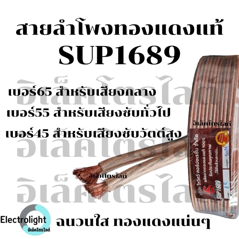 สายลำโพงทองแดงแท้ ฉนวนเนื้อใส SUP1689 ราคาต่อเมตร