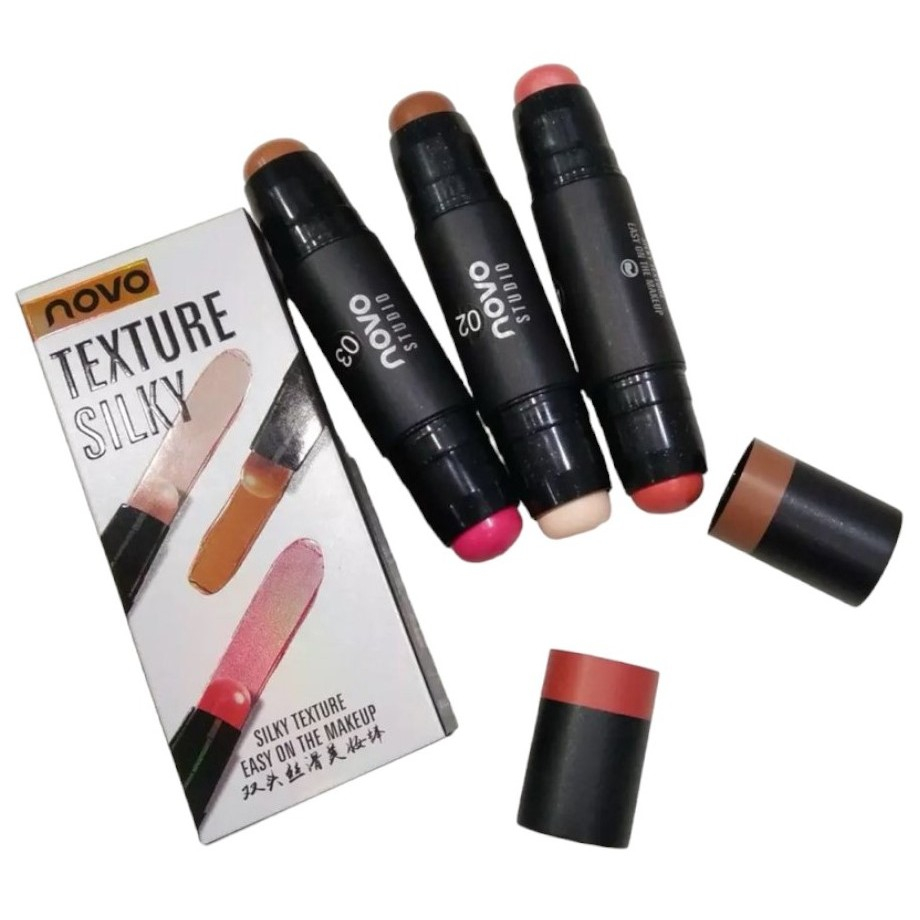พร้อมส่ง บลัชออน เฉดดิ้งและไฮไลท์ โนโว novo texture silky No.5194