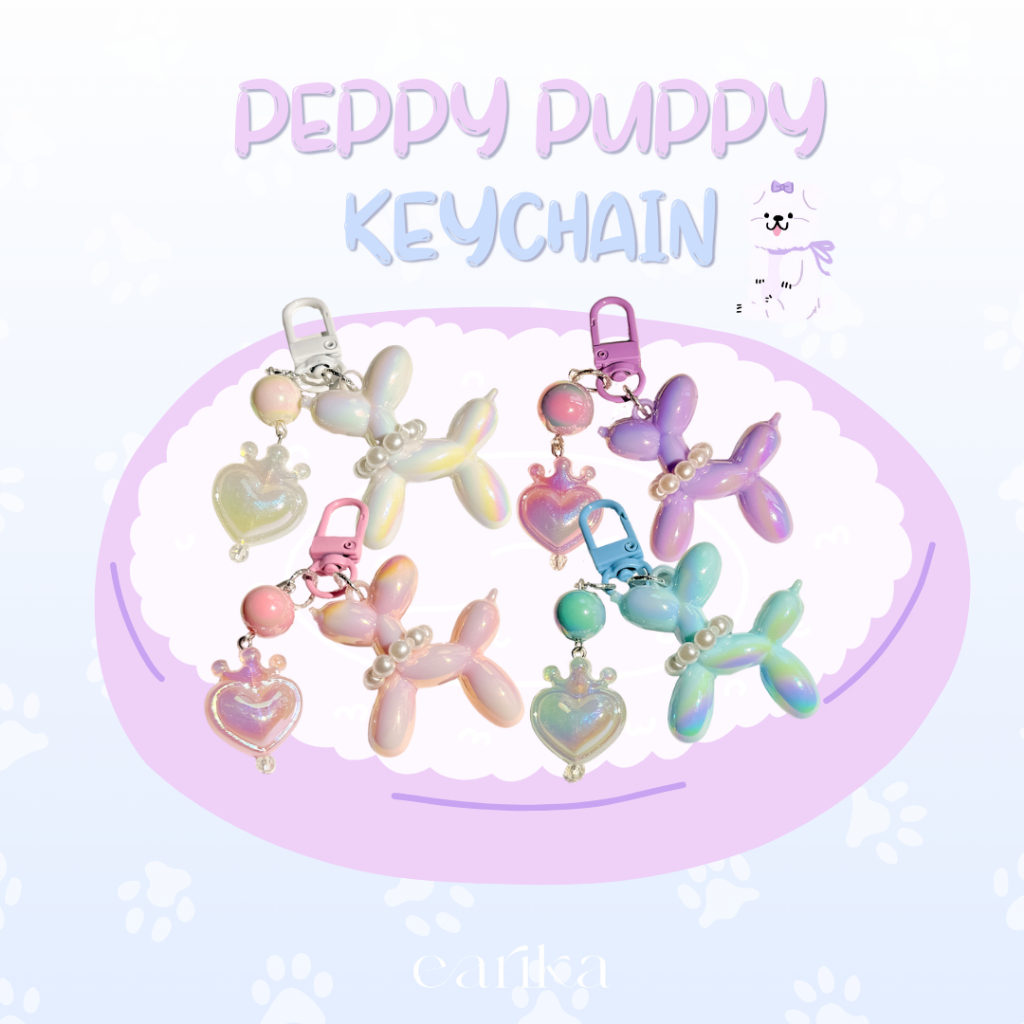 earika.earrings - peppy puppy keychain พวงกุญแจลูกหมาพุดเดิ้ล สีน่ารัก (มีทั้งหมด 4 สี)