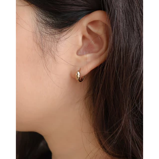 A.piece ต่างหูห่วง [silver 925 post] Simply classic collection : Volume daily one-touch